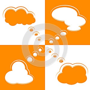 Set of Cloud Shape Speech Bubbles