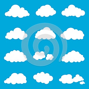 Set cloud, smoke element decor isolated for game art web design