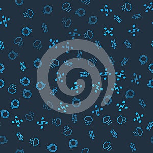 Set Cloud with snow and rain, Storm, Wind and sun on seamless pattern. Vector