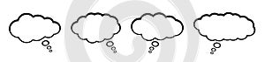 Set cloud speech bubbles - vector