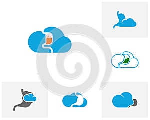 Set of Cloud Stomach logo vector template, Creative stomach logo design concepts