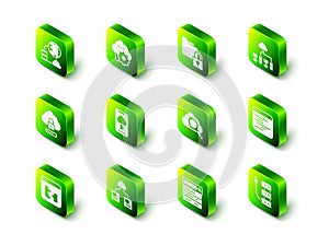 Set Cloud technology data transfer, Folder and lock, Computer network, Software, Server, Search cloud computing, engine