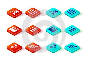 Set Cloud technology data transfer, Network cloud connection, Loading window, Server, Browser files and icon. Vector