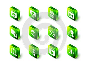 Set Cloud technology data transfer, Server, Data, Web Hosting, Broken file, Network cloud connection, Filter setting