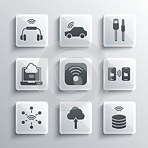 Set Cloud upload, Smart data server, Data transfer and storage, Wi-Fi wireless internet, Network, cloud connection