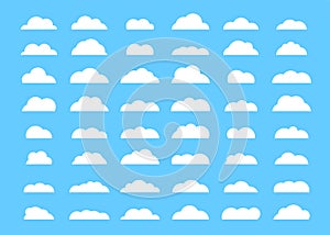 Set of clouds. Cloud icon flat design. Vector illustration
