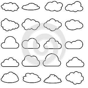 Set Clouds icon , vector illustration symbol.