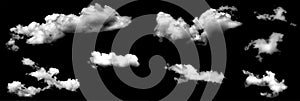 Clouds isolated on black baclground
