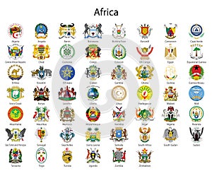 Set Coat of arms of the countries of Africa