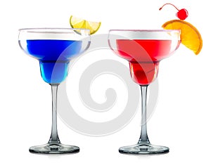 Set cocktails or mocktails in margarita glass