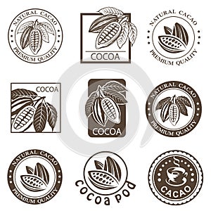 Set of cocoa labels