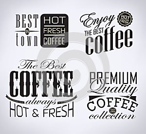 Set of coffee , cafe typographic elements