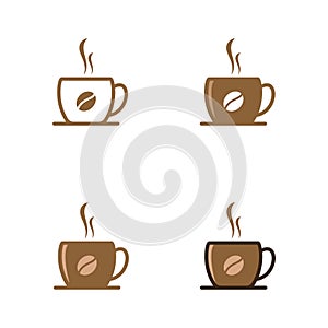 Set of coffee cup icon sign vector