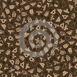 Set of Coffee Cups Seamless Pattern