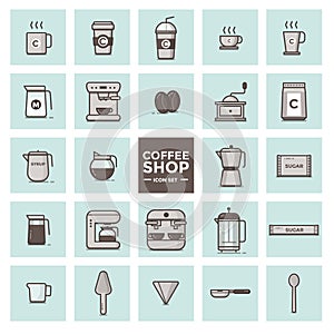 Set of coffee icons vector