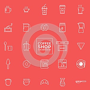 Set of coffee icons - vector illustration