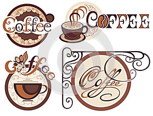Set of coffee labels