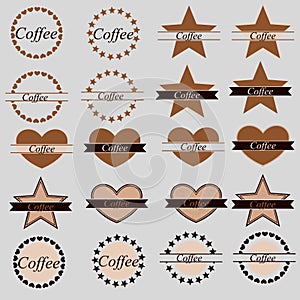 Set of coffee labels
