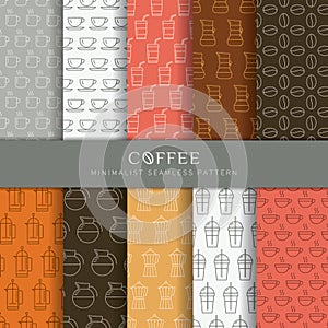 Set of coffee pattern icons.. Vector illustration decorative design