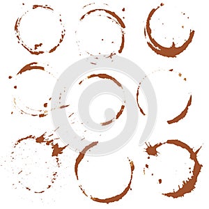 Set of Coffee Stain, Isolated