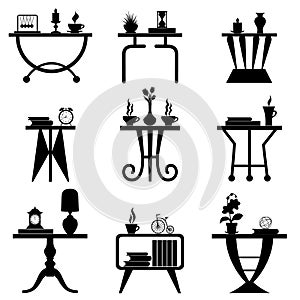 Set of Coffee table silhouette