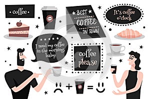 Set of Coffee theme elements