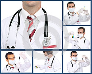 Set (collage) of doctor photo
