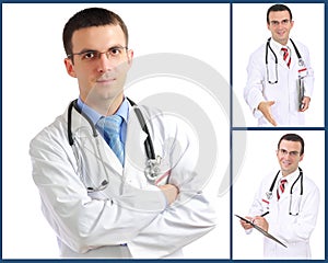 Set (collage) of doctor photo