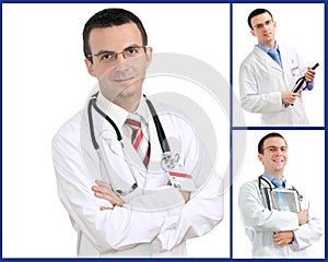 Set (collage) of doctor .