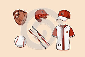 Set Collection of Baseball Element