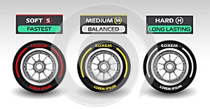 set collection black wheel red yellow white line compounds