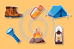Set Collection of Camping Sticker