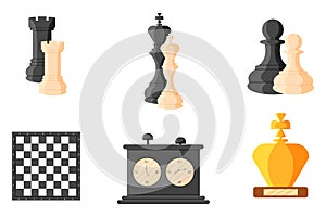 Set Collection of Chess Sport Element