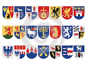 Set Collection of Coat of Arms of Sweden Counties