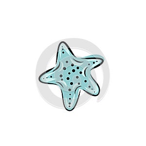 Set collection of hand painted drawn watercolor cliparts of starfish. Vector art illustration.