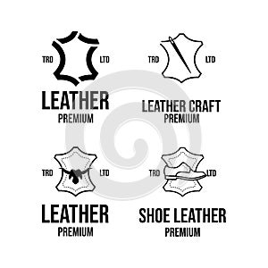 Set collection leather craft logo icon design