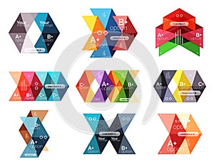 Set of color abstract arrow option infographic templates