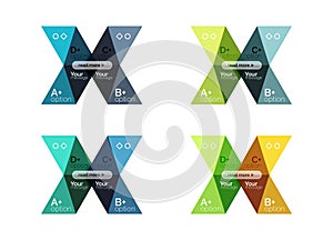 Set of color abstract arrow option infographic templates