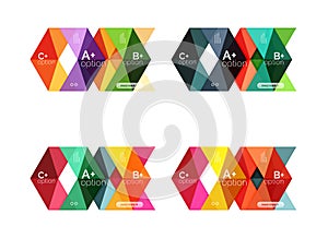 Set of color abstract arrow option infographic templates