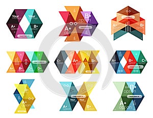 Set of color abstract arrow option infographic templates