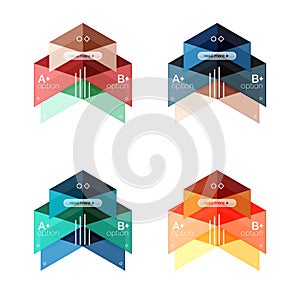 Set of color abstract arrow option infographic templates