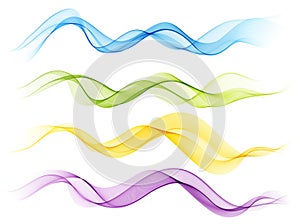 Set of color abstract wave design element