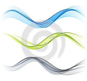 Set of color abstract wave design element