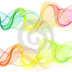 Set of color abstract wave design element. eps 10