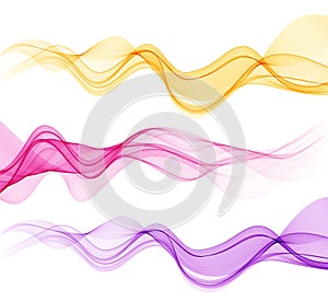 Set of color abstract wave design element