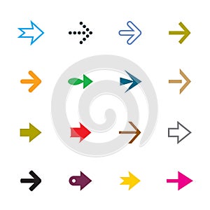 Set of color vector arrows