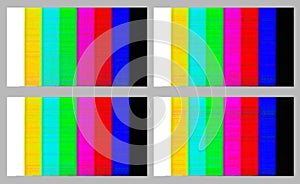 set of color bars on old tv screen