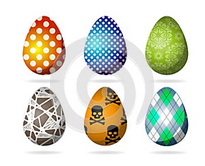 Set of color bright Easter eggs.