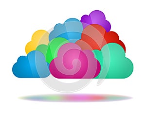 Set of color clouds - Cloud computing concept
