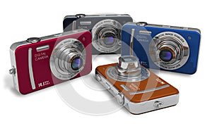 Set of color compact digital cameras